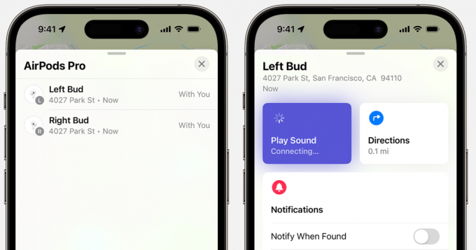 Pratite lijevu i desnu slušalicu odvojeno s AirPods Pro (2. generacija) u aplikaciji Find My.