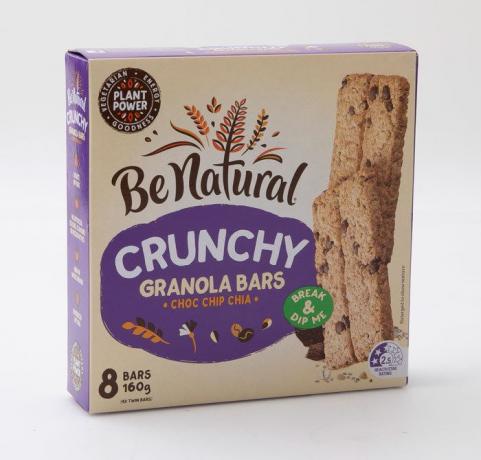 „Be Natural Choc Chip Chia“ traškūs „Granola“ batonėliai