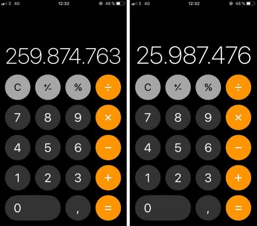 9. Borra um dígito na calculadora do teu iPhone