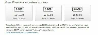 Apple ahora vende iPhone 4S sin contrato