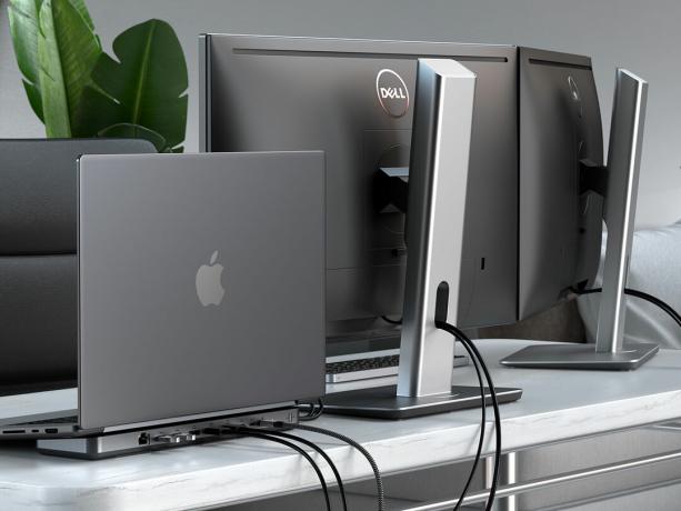 Satechi Dual Dock Stand-paneel wordt met MacBook verkocht