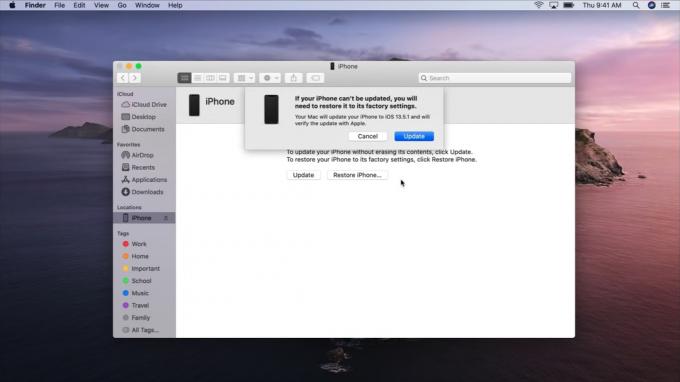 macOS-oppdatering for en fastlåst iPhone