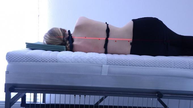 Test podpory těla matrace