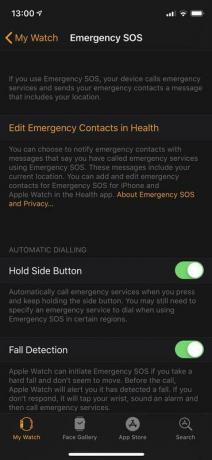 Detecção de quedas no Apple Watch