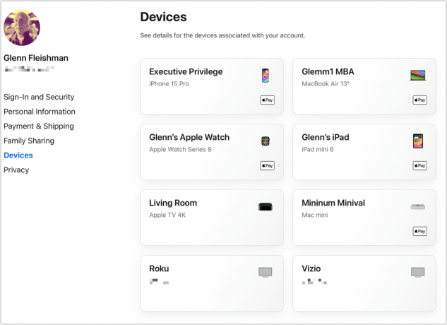 Liste des appareils de confiance iCloud