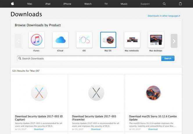 Een Mac repareren die een macOS-update niet voltooit: Downloads