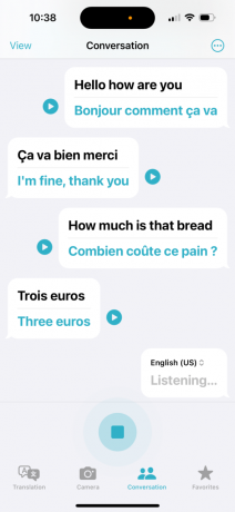 iOS-vertaalgespreksmodus