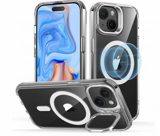 ESR iPhone 15 Klassiek Hybride Hoesje met Stash Stand – Beste heldere iPhone 15-hoesje met standaard