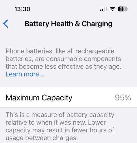 iPhone 14 Batterijstatus 95%