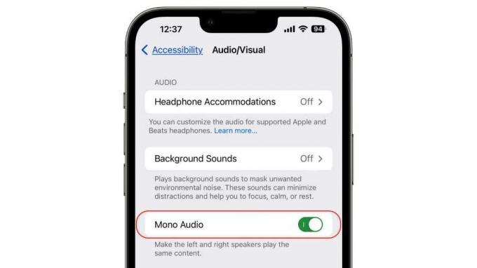 Audio mono iOS 16