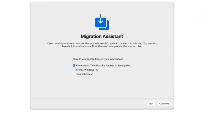 Assistente migrazione macOS