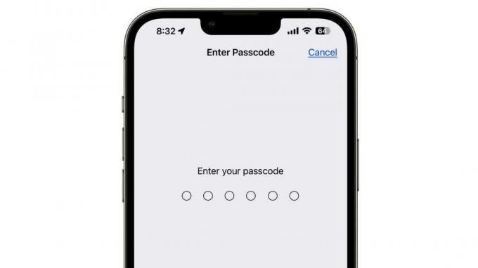 iOS 16 voer de toegangscode in