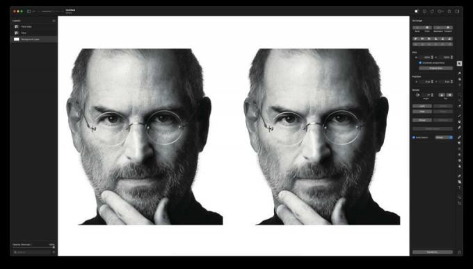 Modifier une photo de Steve Jobs sur Pixelmator Pro