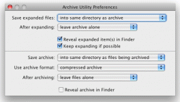 Stel voorkeuren voor archiefbeheer in OS X 10.5 in