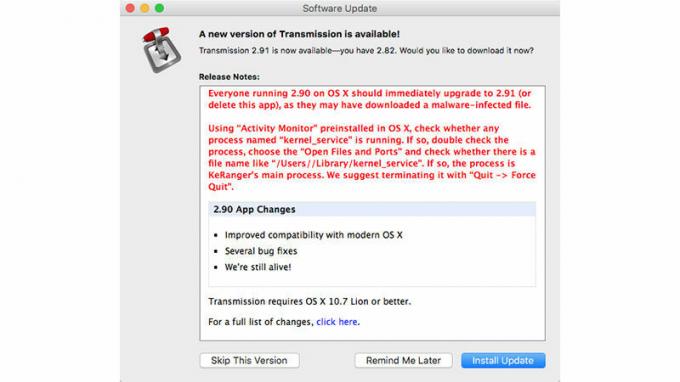 De ransomware KeRanger beïnvloedt de volgorde van macOS X