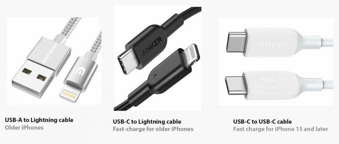 Cavi di ricarica per iPhone USB-A Lightning USB-C