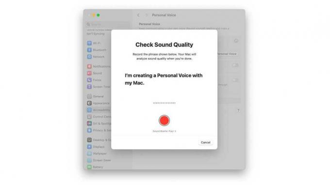 Vérification de la qualité du son de la voix personnelle macOS Sonoma