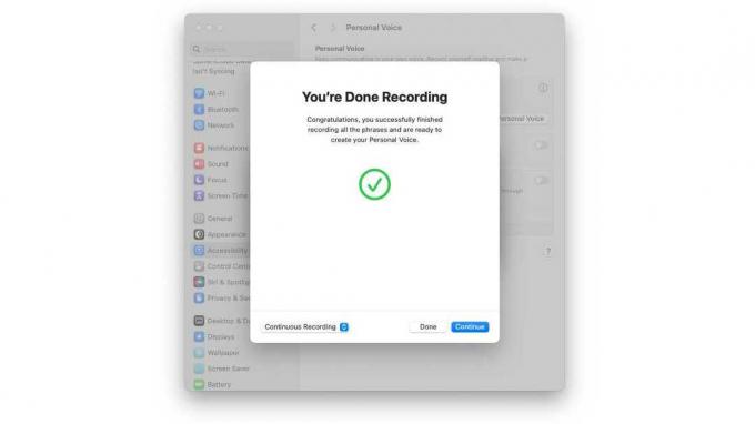 macOS Sonoma Voix personnelle terminée